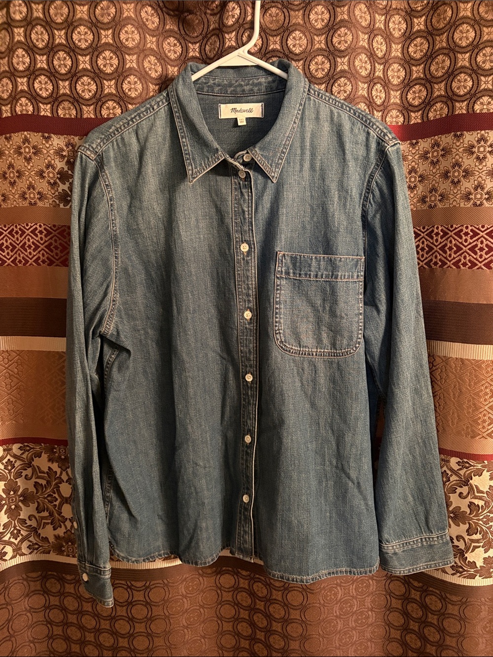 Madewell Blue Denim Button-Up Shirt with Chest Pocket